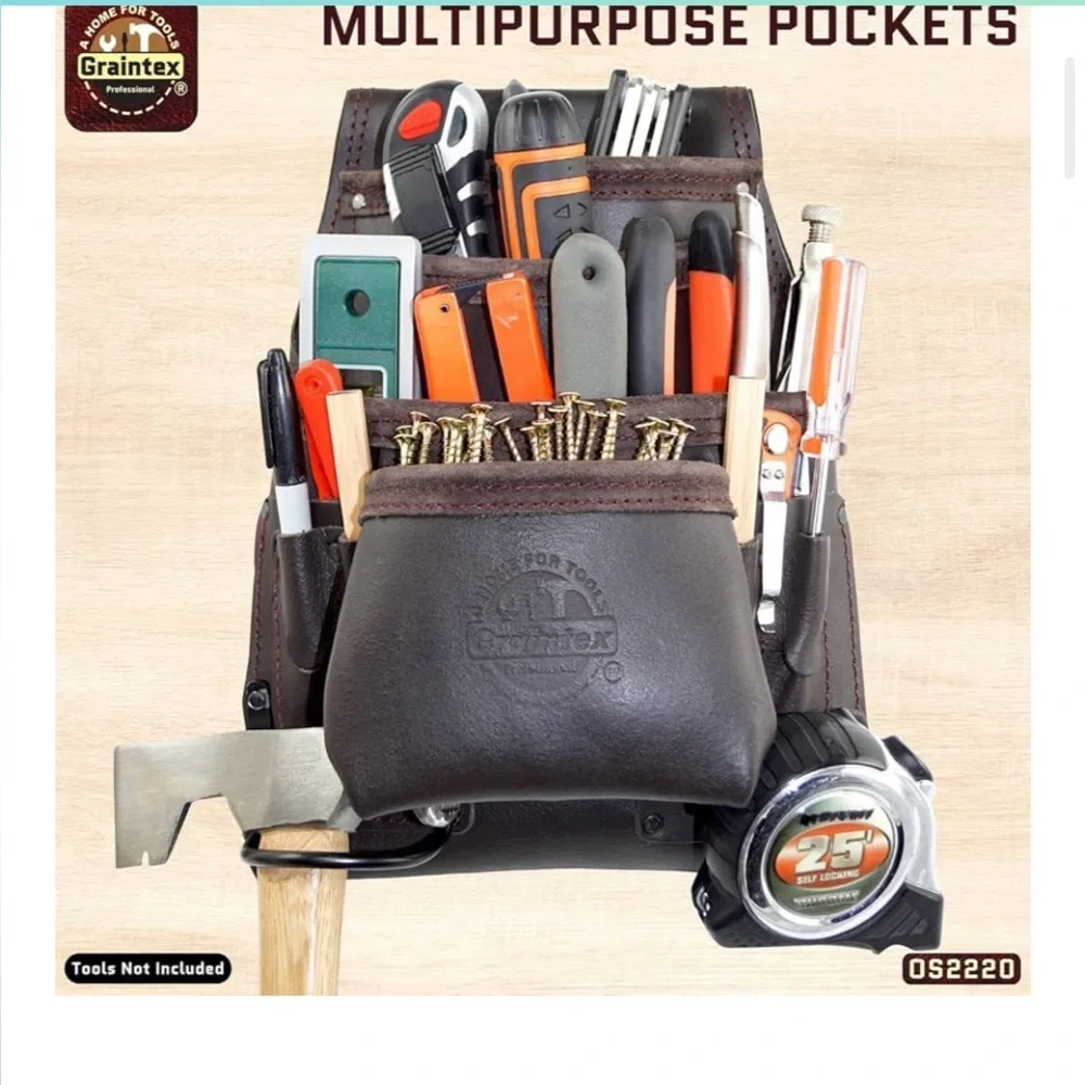 Premium Dark Brown Leather Tool Pouch